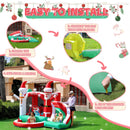 Castillo inflable con temática navideña